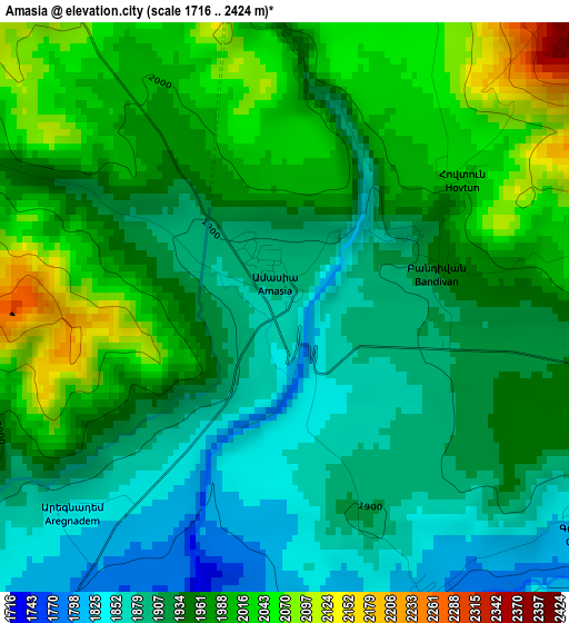 Amasia elevation map