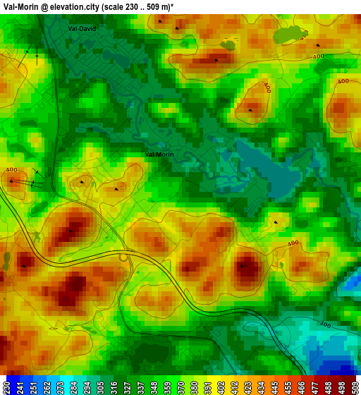 Val-Morin elevation map