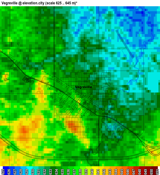 Vegreville elevation map