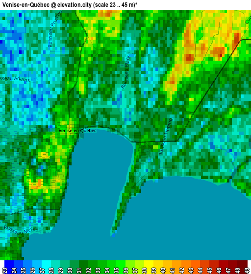 Venise-en-Québec elevation map