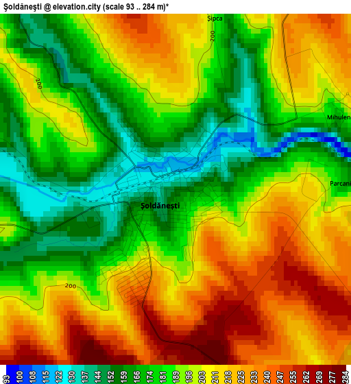 Şoldăneşti elevation map