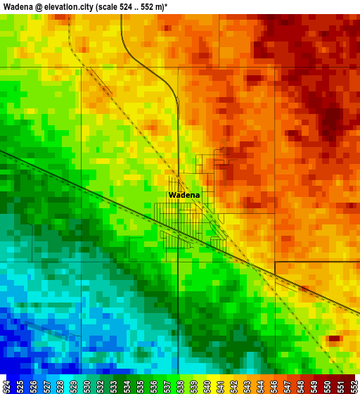 Wadena elevation map