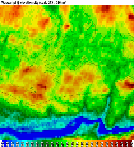 Waswanipi elevation map