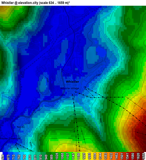 Whistler elevation map