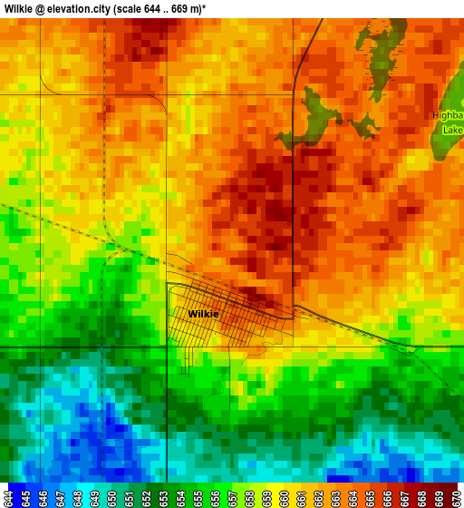 Wilkie elevation map