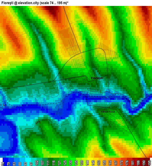 Floreşti elevation map