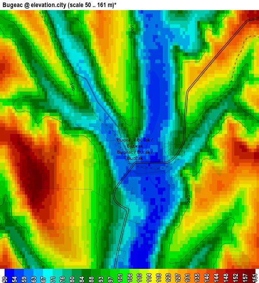 Bugeac elevation map