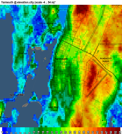 Yarmouth elevation map