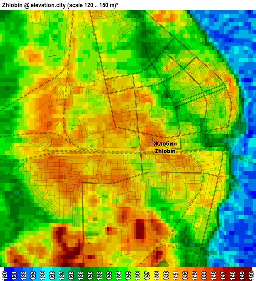 Zhlobin elevation map