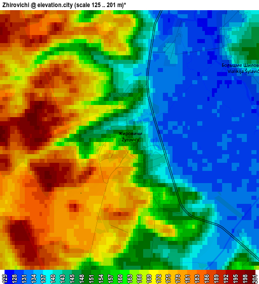 Zhirovichi elevation map