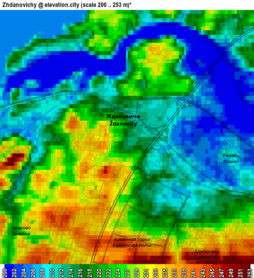 Zhdanovichy elevation map