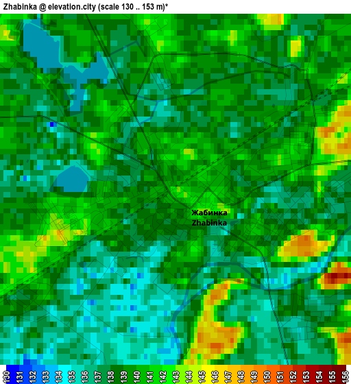 Zhabinka elevation map