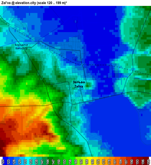 Zel’va elevation map