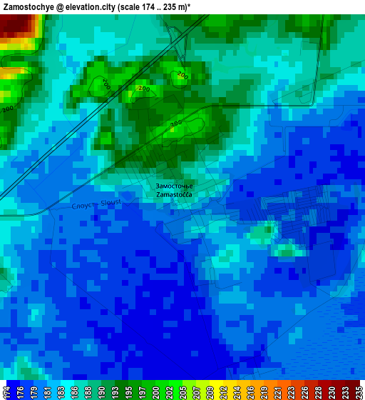 Zamostochye elevation map