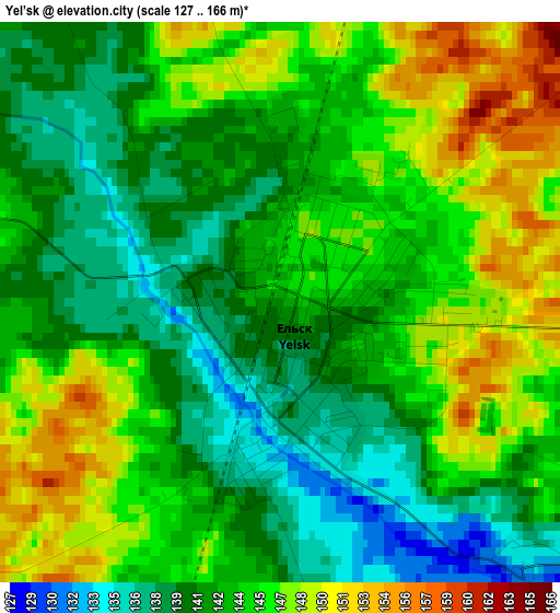 Yel’sk elevation map