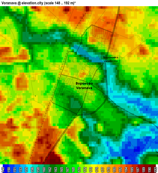 Voranava elevation map