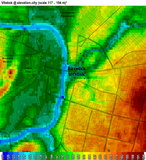 Vitebsk elevation map