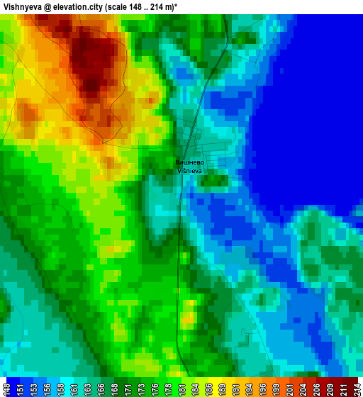 Vishnyeva elevation map