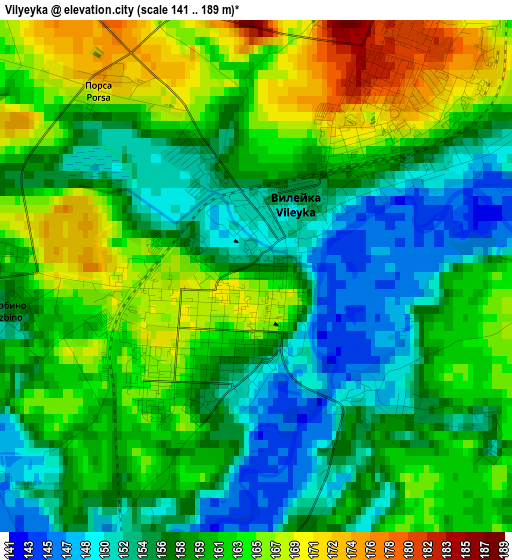 Vilyeyka elevation map