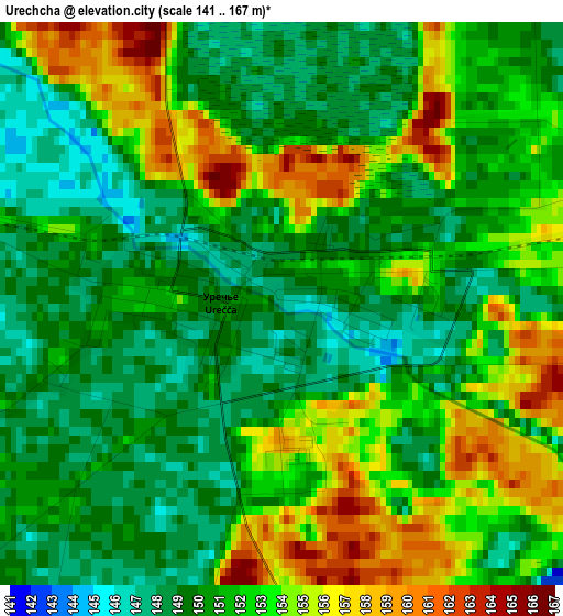 Urechcha elevation map