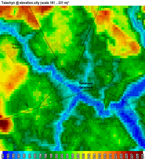 Talachyn elevation map