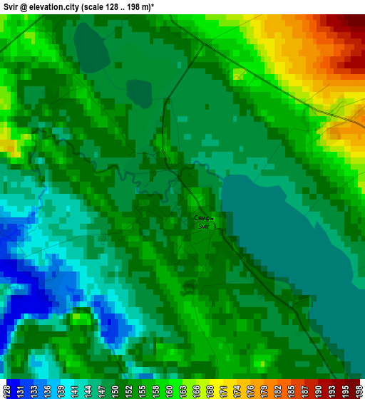 Svir elevation map