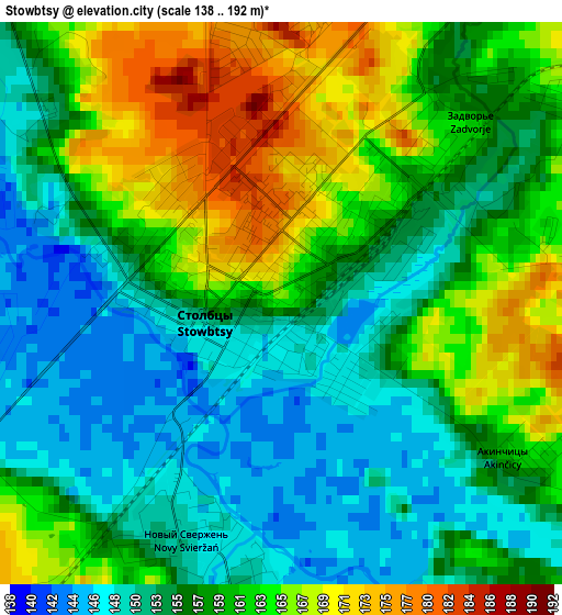 Stowbtsy elevation map