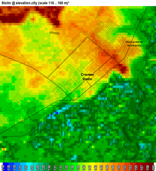 Stolin elevation map