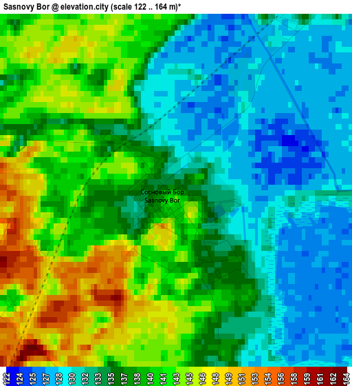 Sasnovy Bor elevation map