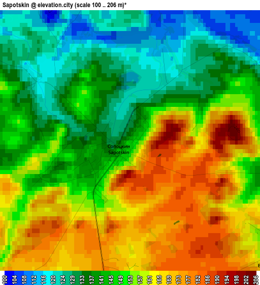 Sapotskin elevation map