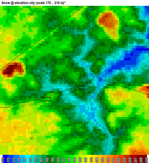 Snow elevation map