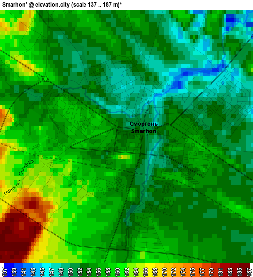 Smarhon’ elevation map