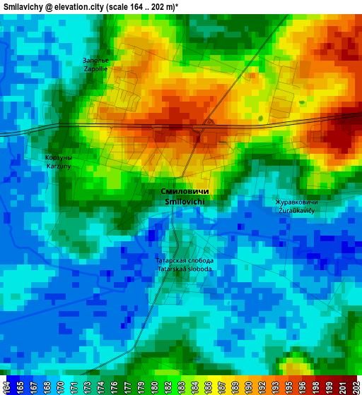 Smilavichy elevation map