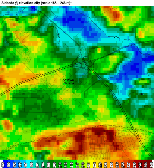 Slabada elevation map