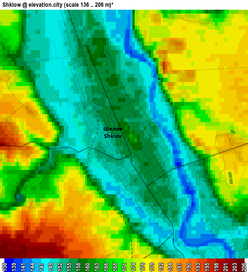 Shklow elevation map