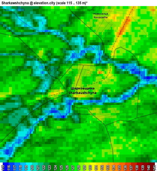 Sharkawshchyna elevation map