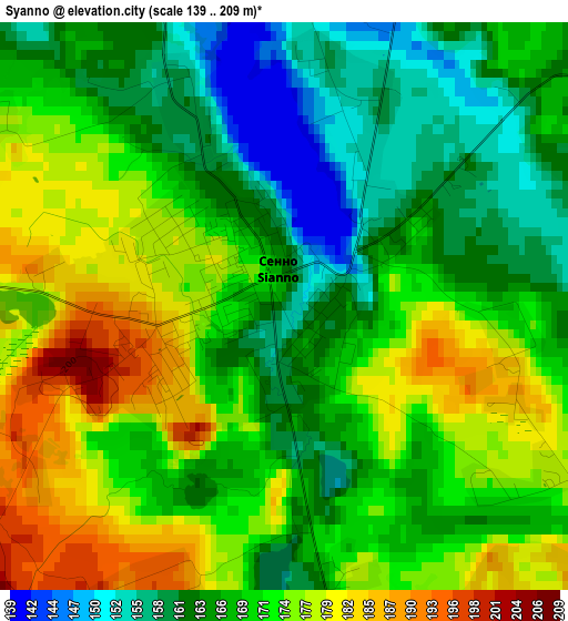 Syanno elevation map