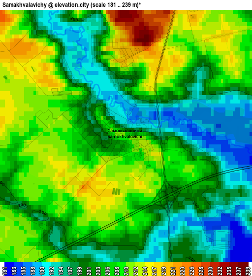 Samakhvalavichy elevation map