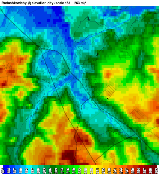 Radashkovichy elevation map