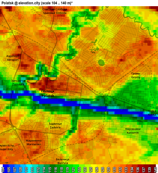 Polatsk elevation map