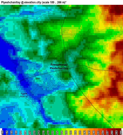 Plyeshchanitsy elevation map