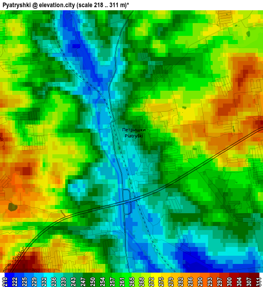 Pyatryshki elevation map