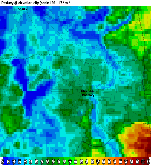 Pastavy elevation map