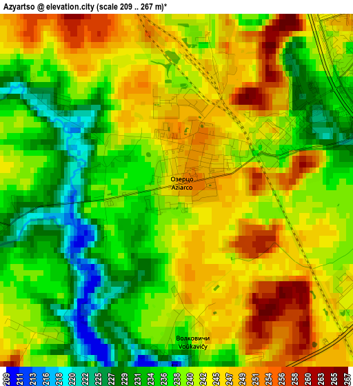 Azyartso elevation map