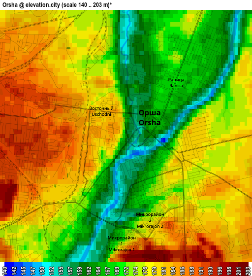 Orsha elevation map