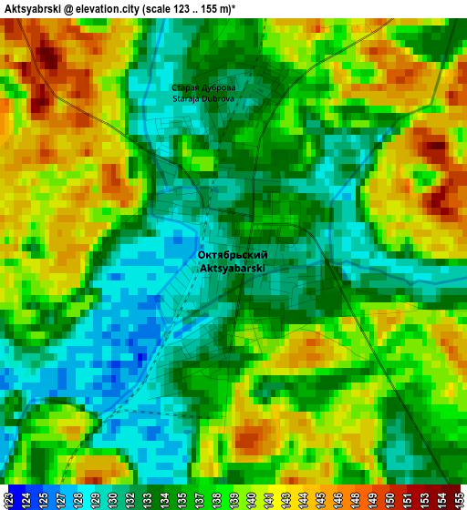 Aktsyabrski elevation map