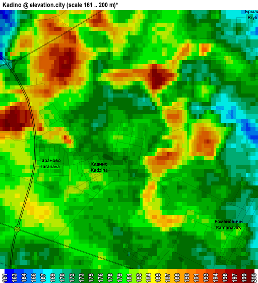 Kadino elevation map