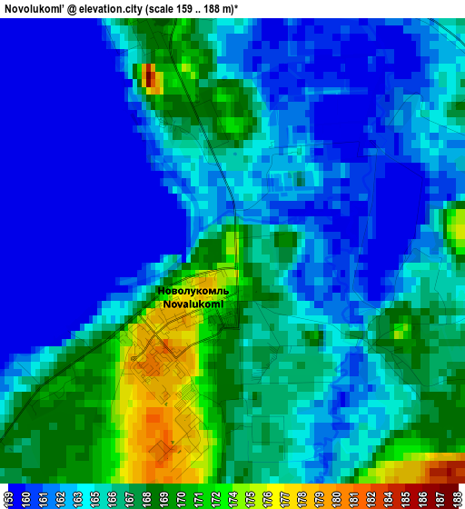 Novolukoml’ elevation map