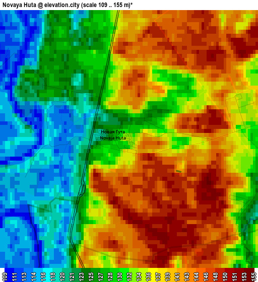 Novaya Huta elevation map