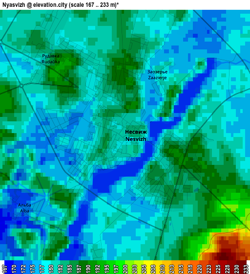 Nyasvizh elevation map